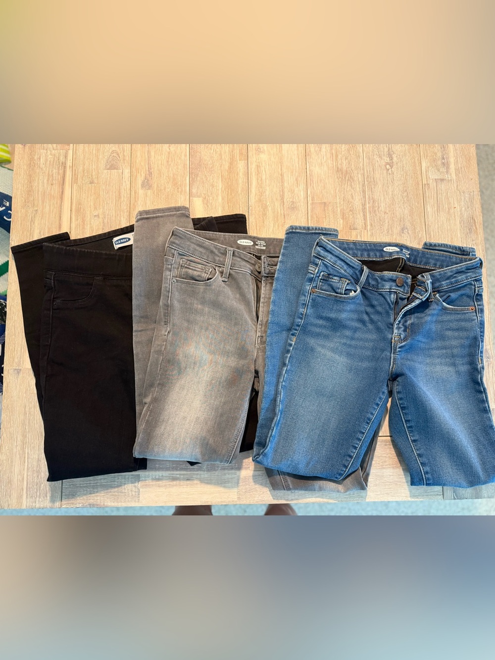 Old Navy Built-In Warm Jeans Lot - Black, Gray & Blue